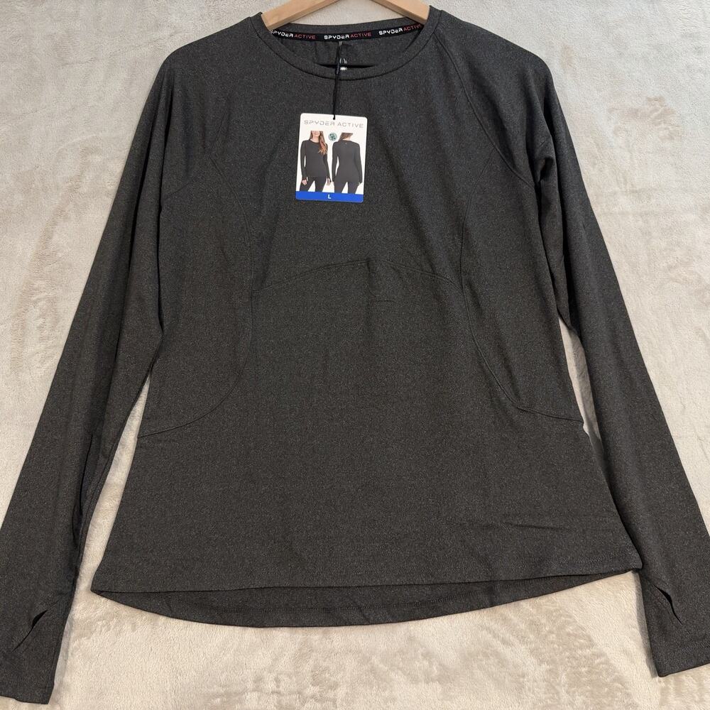 Spyder Active Womens long sleeve shirt Size large Yoga Gym Hiking Casual